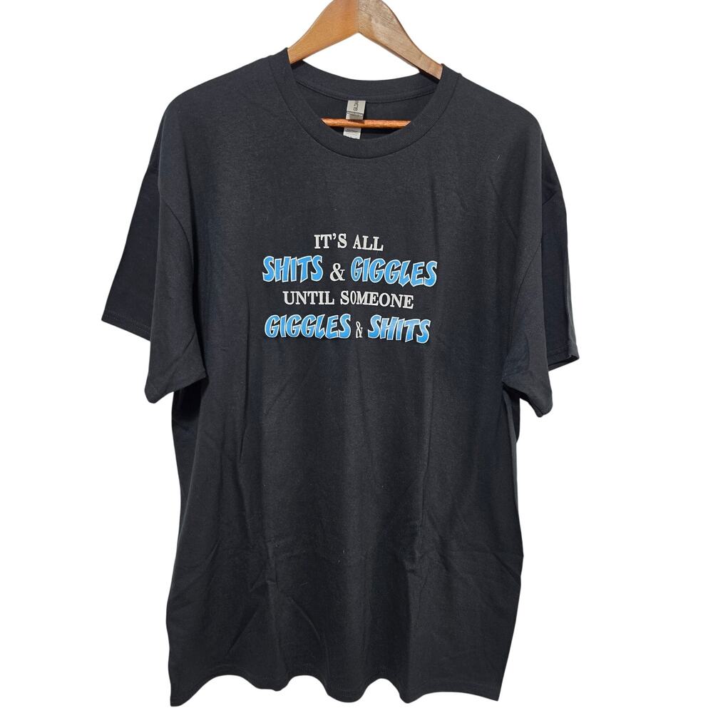 Gildan Screen Printed T-shirt Size XL Funny Saying Black New Casual Cotton